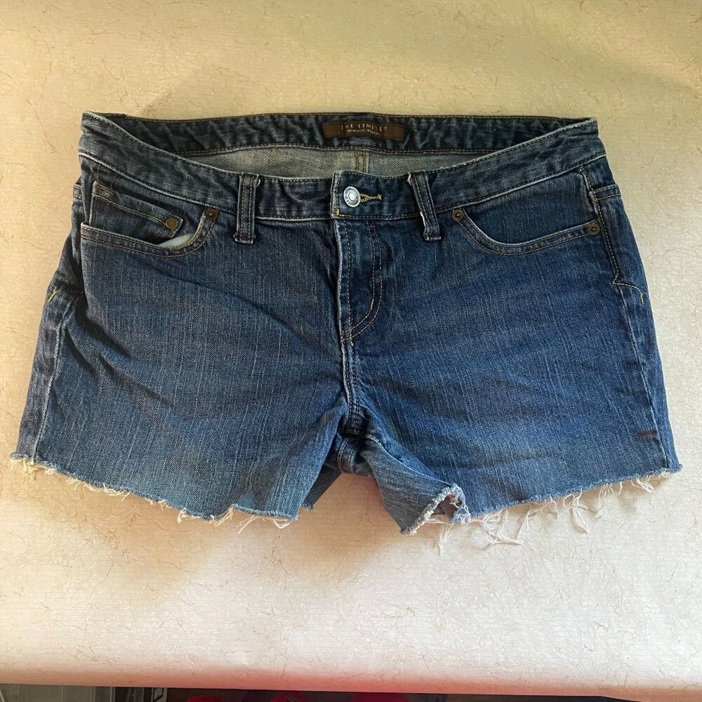 The Limited Denim Cutoff Shorts 12 Regular‎ MWash Frayed Hem Authentic Label